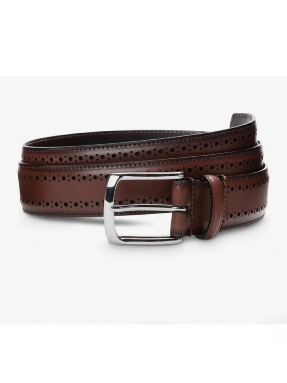 Allen Edmonds Manistee Dress Belt Dark Brown Genuine Leather Sz 36